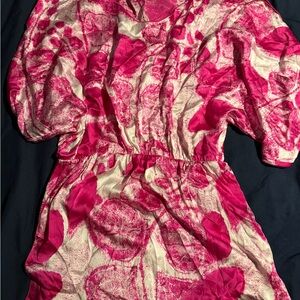 My Tribe Pink and Cream Artistic Dress